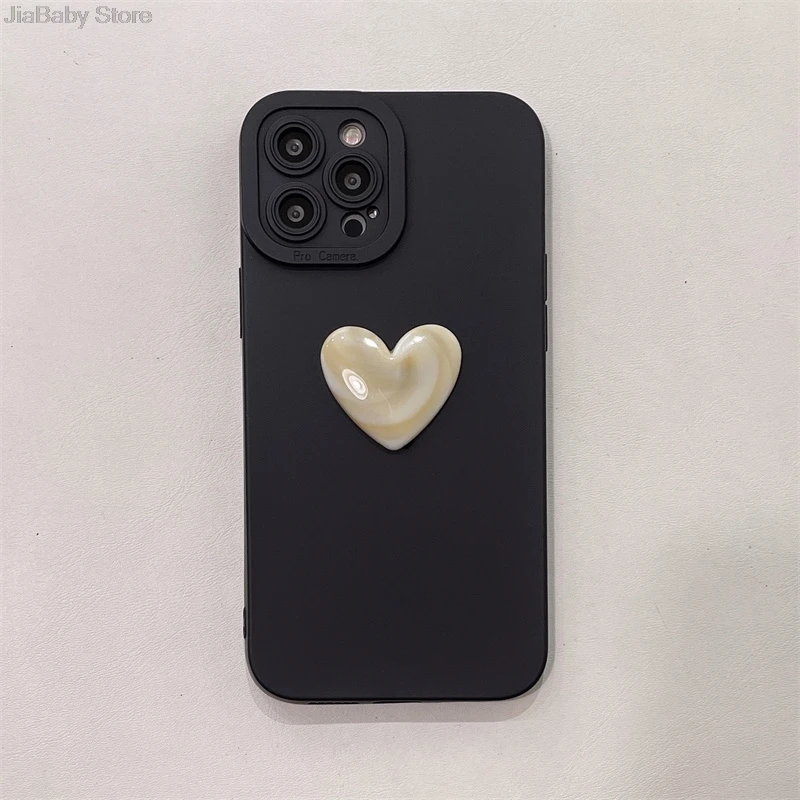 Mobilskal i flytande silikon med glitterhjärta för iphone_voghion.com