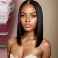 Perruque Bob droite sans colle, densité 250%, prête à porter, 100% cheveux humains pour femmes, perruques en cheveux naturels avec fermeture en dentelle 4x4 3