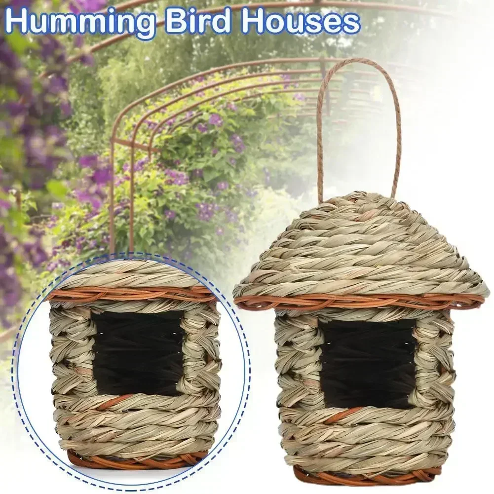 Handwoven Straw Bird Nest Parrot Hatching Outdoor Garden Hanging Hatching Breeding House Nest Bird Accessory Pet Products