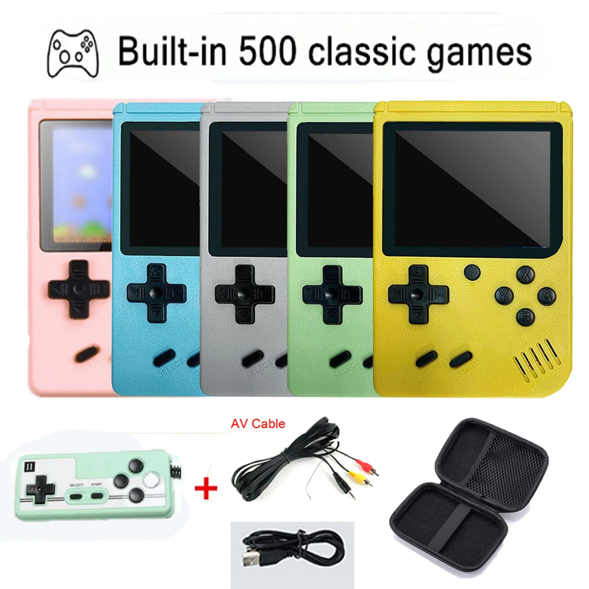 Built-in 500 Handheld Game Player 5.3-inch Handheld Classic arcade retro for Gameboy Output Emulator TV games Video Game Console