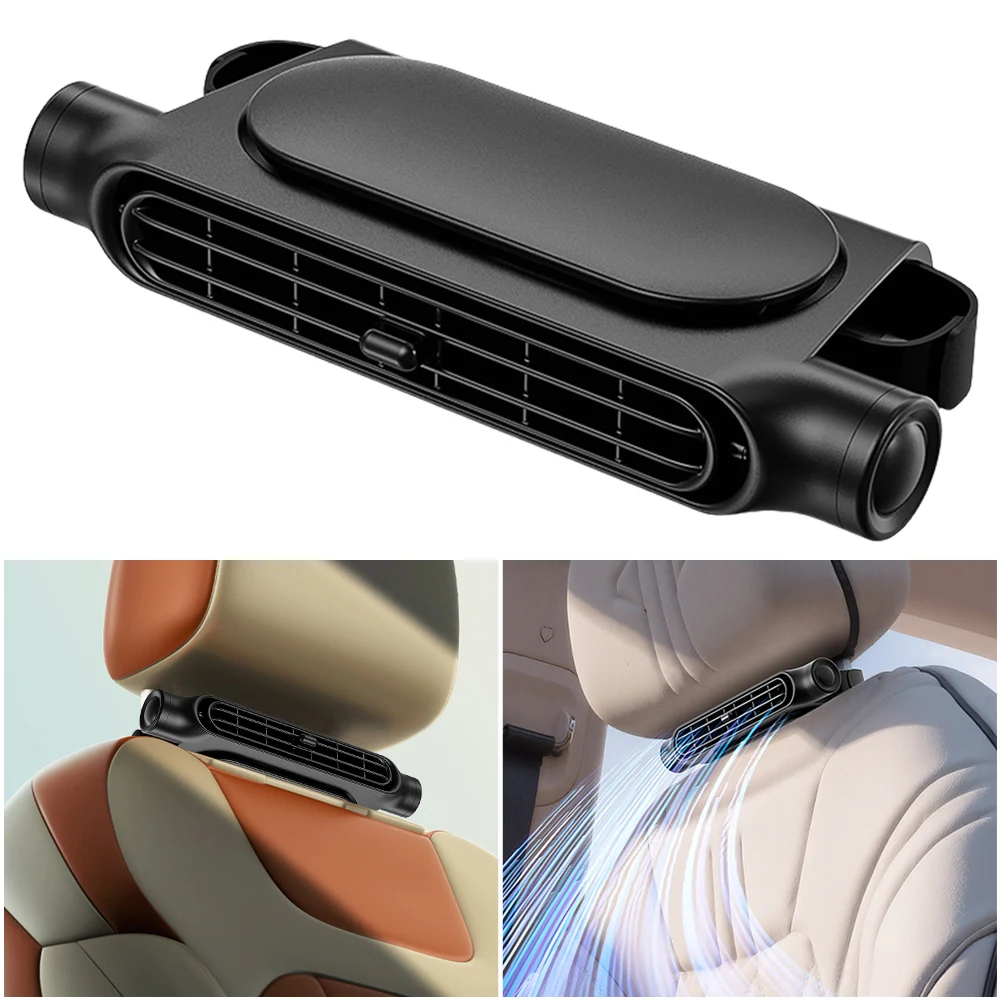 Car Cooling Fan Rechargeable Car Seat Headrest Fan Cooling Backseat Fan Summer Accessories for Sedan SUS RV Truck