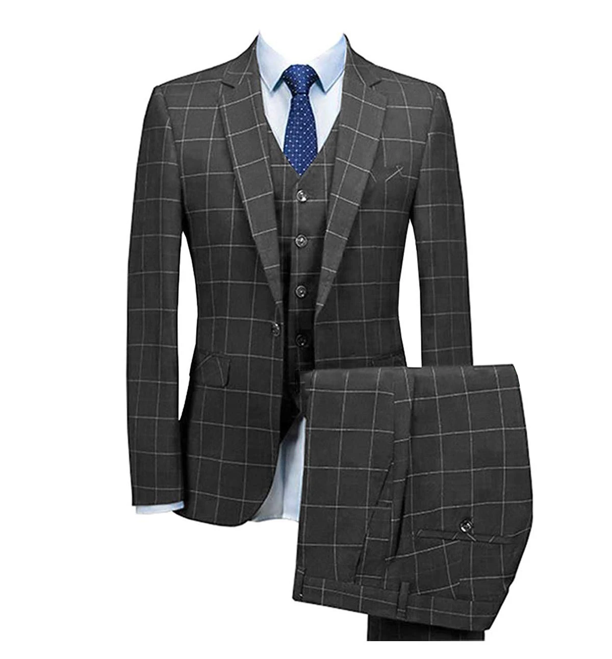 Men's Checked Three Pieces Tuxedos Formal Leisure One Button Notch Lapel Suit Groom Business Tuxedos men suits wedding prom sui