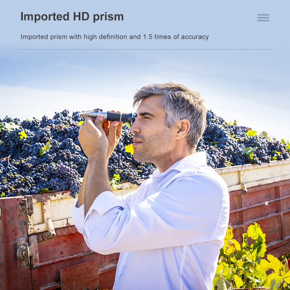 Rifrattometro Beslands Per Alcol 0-25% E Brix 0-40% - Per Miele, Oli, Sciroppi E Vini - Foto 10