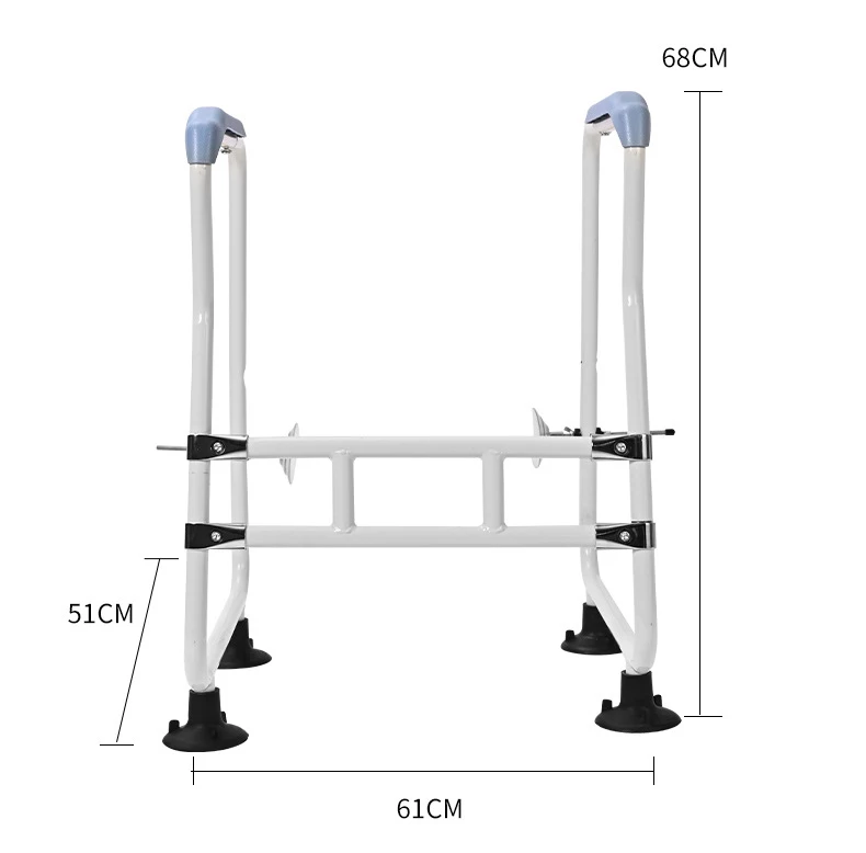 Best Sale Disabled Elderly Care Toilet Stand Height Adjustable Safety Frame Rail Bathroom Toilet Chair Handrail Armrest 6