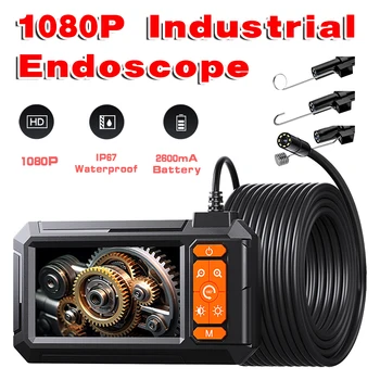 1080P Industrial Endoscope Automotive Borescope Sewer Drain Pipe Channel Inspection Camera With Screen Tools For Car Full Hd 1