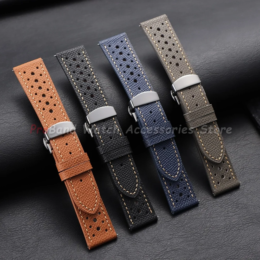 Vintage Genuine Leather Watch Band - Universal Cowhide Strap with Breathable Design