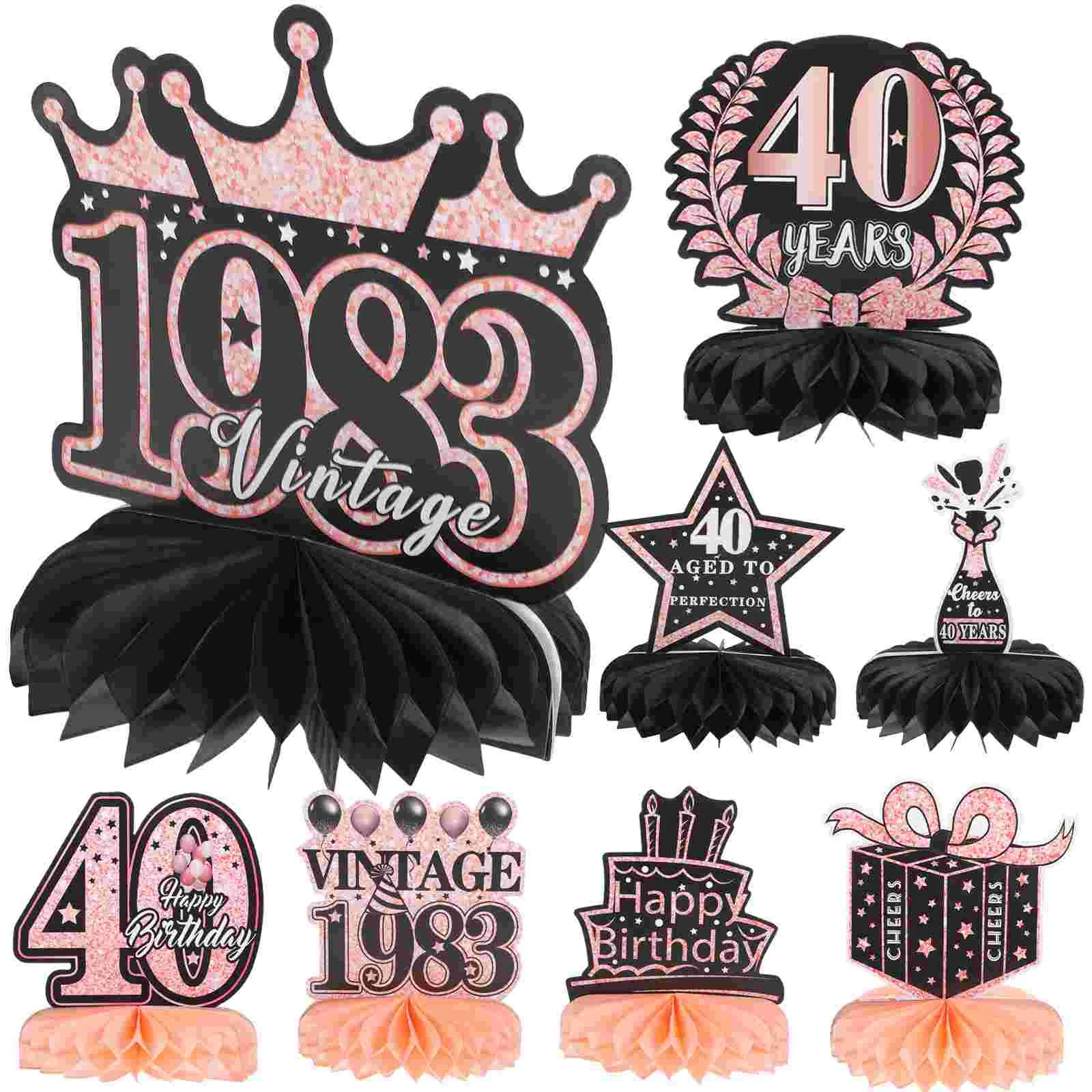 

1983 40th Birthday Table Centerpieces Honeycomb Ornaments Year Old Party Decorations