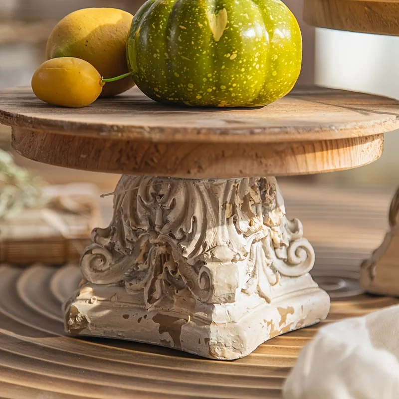 French Pedestal Plate Wooden Tray 5