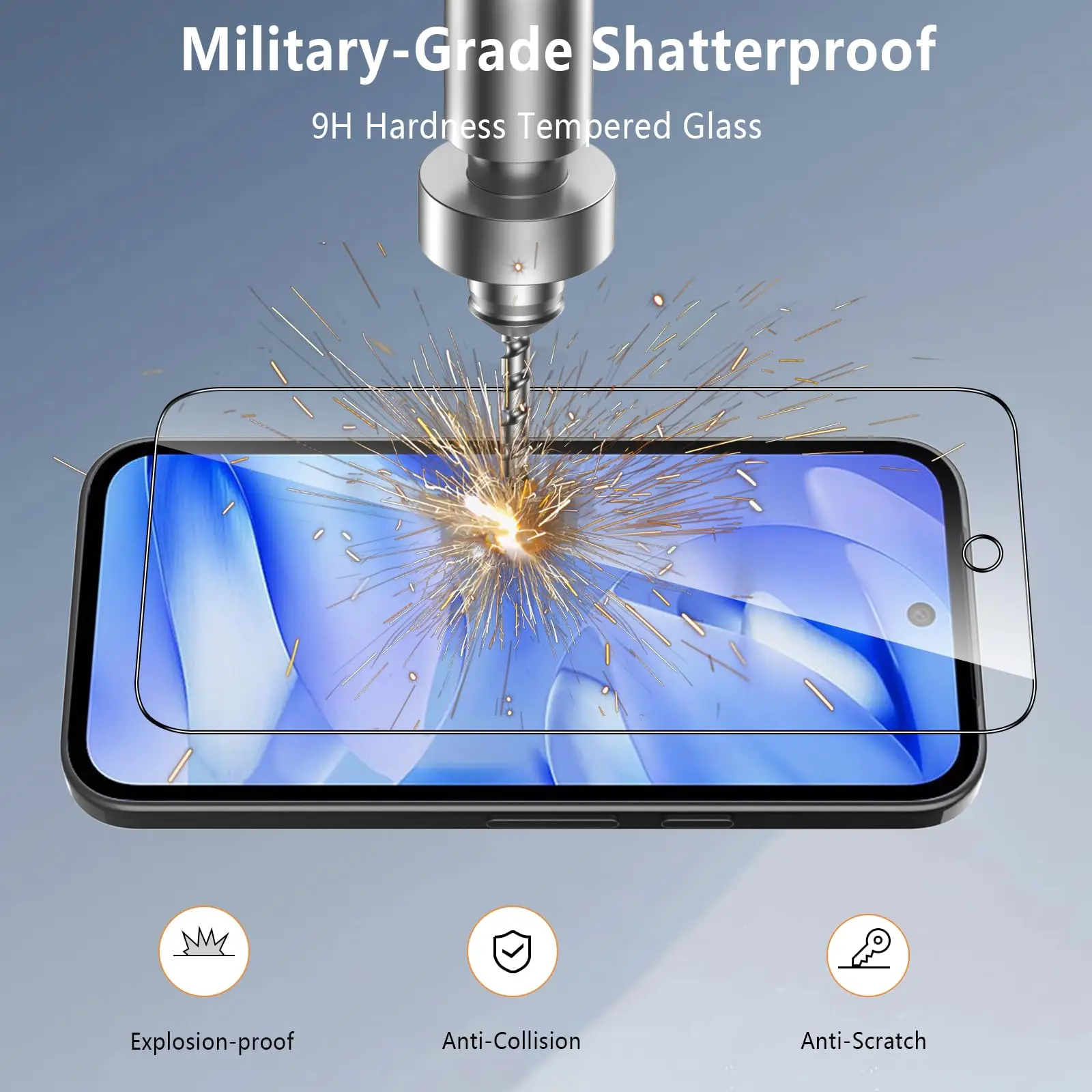 3-Pack Premium Tempered Glass Screen Protector - Crystal HD, 9H Hardness, Anti-Scratch