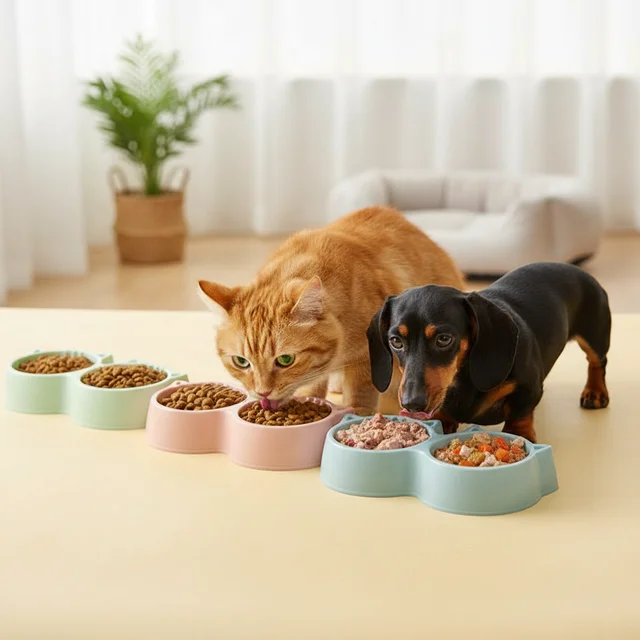 Cat Bowls Double Food Water Feeder Non-Slip Pet Feeding Dish Durable Pet Supplies Cat Bowls Double Food Water Feeder Non-Slip Pet Feeding Dish Durable Pet Supplies