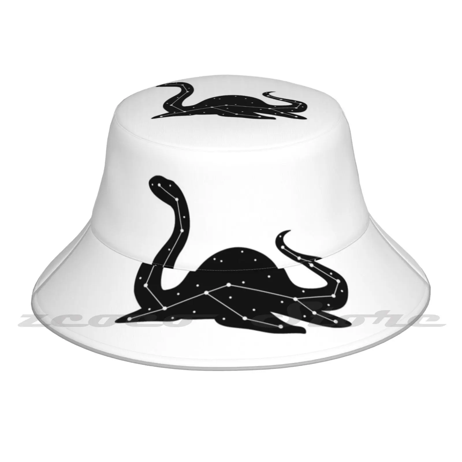 

Loch Ness Monster Bucket Hat Fashion Soft Personalized Pattern Gift Cap Loch Ness Monster Loch Ness Long Neck Space Zodiac Star