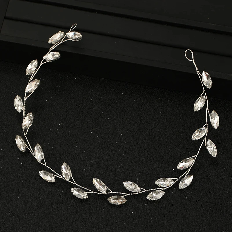 Silver Color Bridal Tiaras Headbands For Wedding Handmade Cheaper Crystal Women Hair Jewelry Girls Headpiece Headdress hair accessories bridal hair accessories crown headband
