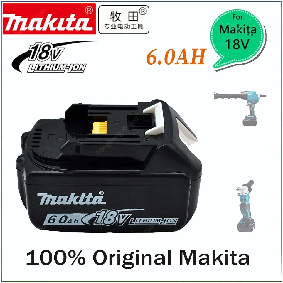 

Original Makita6.0ah battery BL1860 BL1850B BL1840 BL1830 screwdriver battery and charger 18v6000mah replace power tool battery