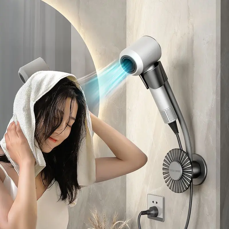 Bathroom Storage Shelf Wall Without Drilling Multifunctional Storage Shelves Organizer Bathroom Hair Dryer Holder Toilet Cradle