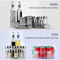 Clear Turntable Organizer  Plastic Rotating Tray Home Spice Rack Cabinet  for Pantry Countertop Kitchen Fridge Bathroom 2