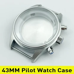 Elegant Black and White Pilot's Chronograph Copper Watch Dial with Luminous Hands (Case)
