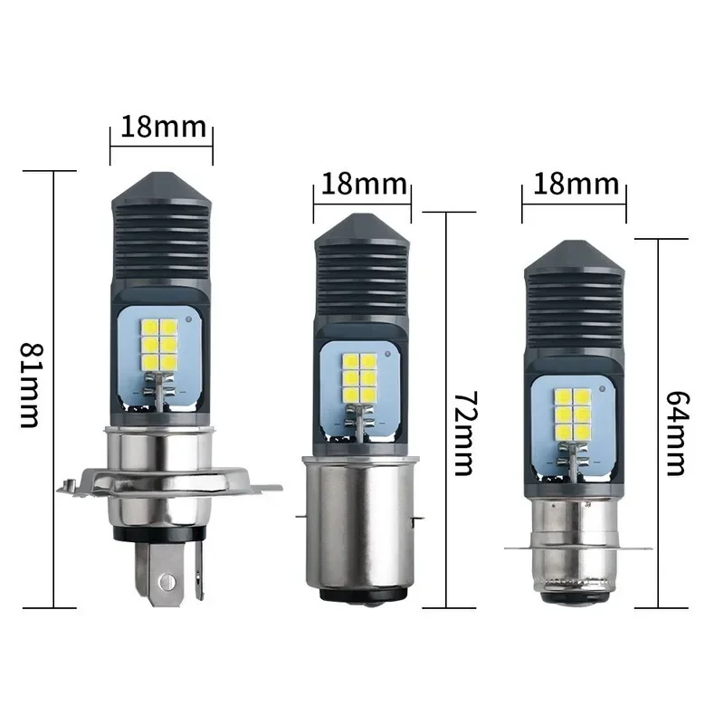 P15D Motorcycle Headlight 12SMD 3030 Universal Motorbike Head Lamp Bulb Moto DRL Lights H4 BA20D Led Headlight for Motorcycle