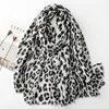 2024 Fashion Women Leopard Floral Fringe Viscose Shawl Scarf Print Soft Lady High Quality Pashmina Stole Muslim Hijab 180*90Cm 5