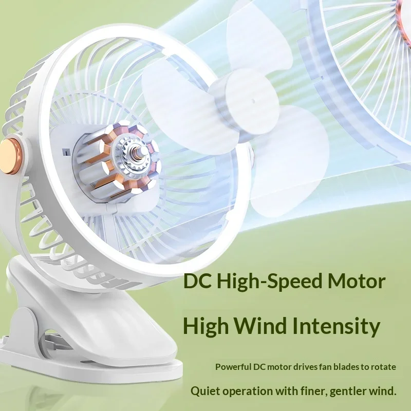 3-in-1 Clip/Wall/Stand Fan, 5 Speeds, 720° Rotation, Night Light, Brushless Motor, Type-C for Home Office Camping 3