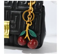 Trendy Red Cherry Pendant Keychain for Women Cute Bag Decorations Multifunctional Jewelry Car Key Accessories Charm Keyring Gift 6