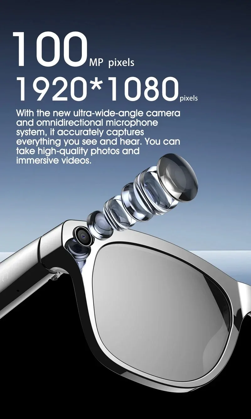 Slimme bril met ai-camera bluetooth-bellen en spraakassistent_voghion.com