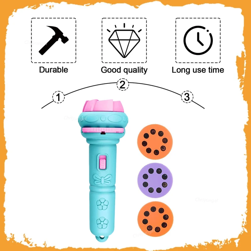 Projector Flashlight for Kids 10 Cards 80 Patterns Bedtime Toys Cartoon...
