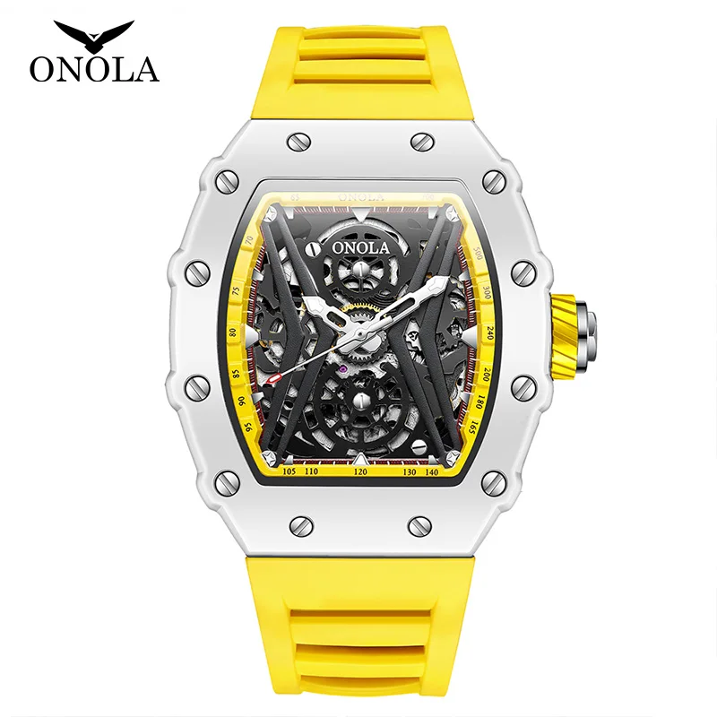Luxury Aport Brand Men Orologi Meccanici Cinturino In Silicone Originale Hollow Vintage Leisure Hand Watch Fashion White Case Clock Nuovo