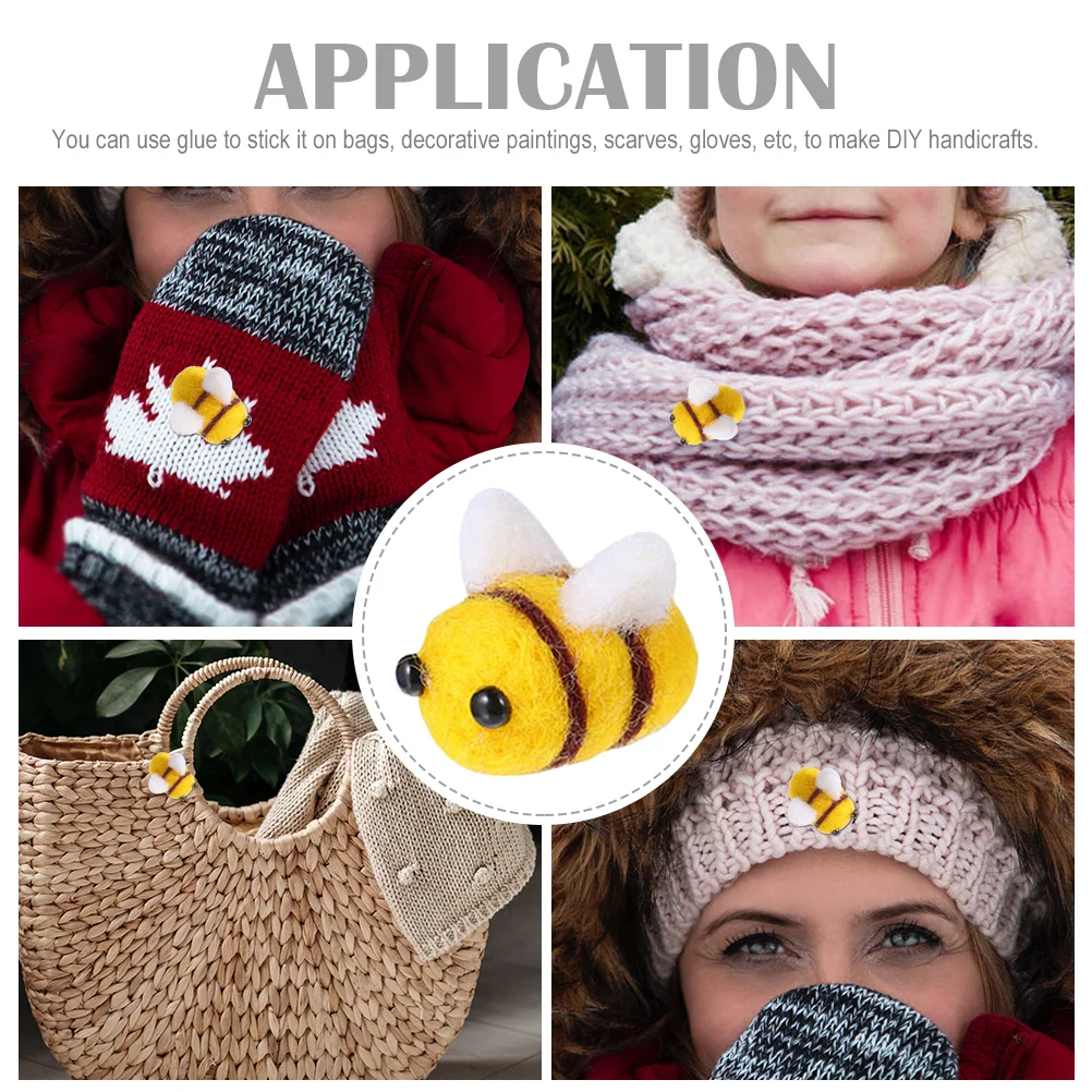 Mini Backpack Floral Decor Wool Felt Bee 25Pcs Craft Balls Cute Costume Accessories Party Decorations Party Favors Diy Shower