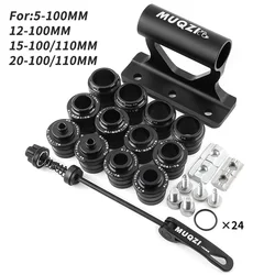 Enhanced Fork Mount Bike Rack - Roof Rack Thru Axle Holder with Quick Release (6 Set Black)