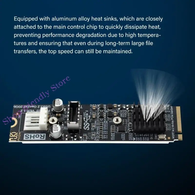 M.2 NVME 솔리드 디스크 유형 E 브리지 카드 PCIe Gen3x4 지원 20Gbps 전송