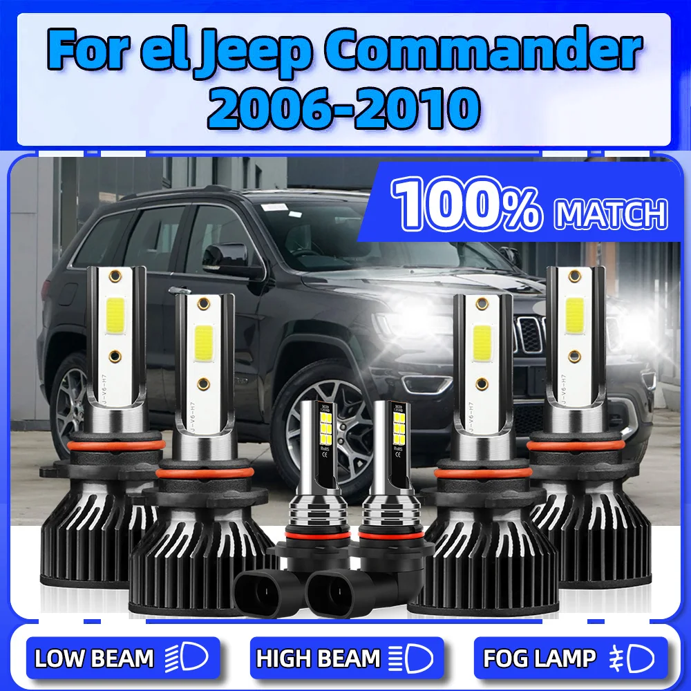 

360W 60000LM LED Headlight Bulbs 12V Canbus Auto Headlamps 6000K Car Fog Lights For Jeep Commander 2006 2007 2008 2009 2010