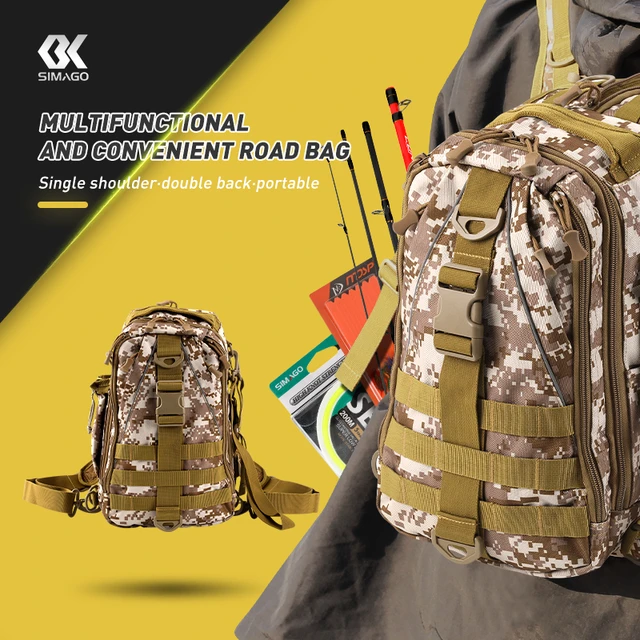 Fishing Tackle Bag Waterproof Folding Shoulder Waist Bag Backpack Tactical Bag  Multifunctional Fishing Bag Portable Lure