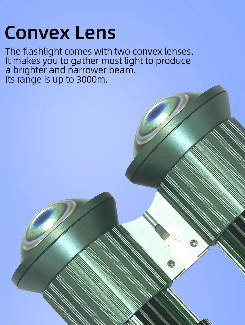 Description Picture 6 of itemPowerful Spotlight 3000m Double Headlight Flashlight 10000 lumen High Power Spotlights Telescopic Camping Lamp 12v Torch Light