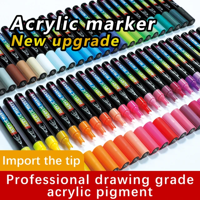 12 Colors Acrylic Paint Pen for Ceramic Painting Permanent Acrylic