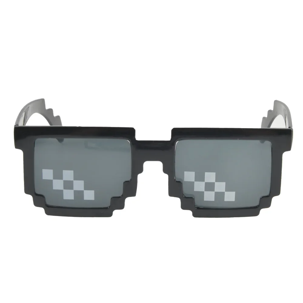 Funny Sunglasses Pixelated Men Women Party Eyeglasses Mosaic Glasses Flat Sunglasses