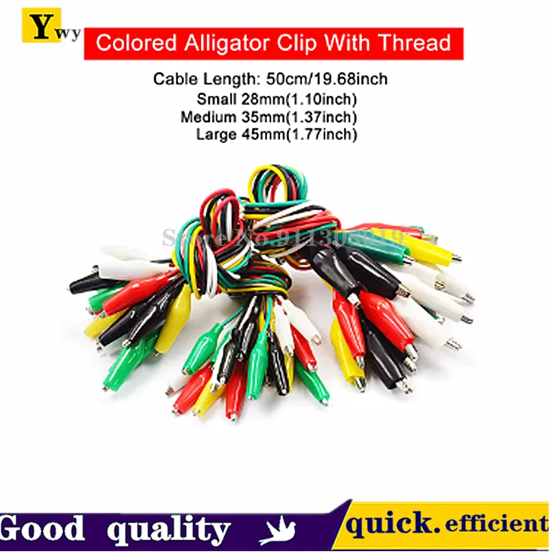 Alligator Clips Doubl E-ended Clips Crocodile Cable Alligator Jumper Wire Test Leads 10pcs 50cm