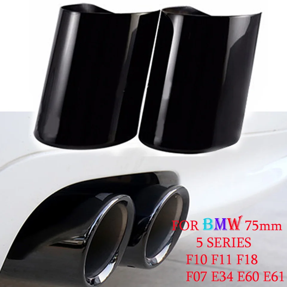 Car Exhaust Muffler Tip 2Pcs For BMW 5 Series 520i 525i 528i 530i 535d 535i F10 F11 F18 F07 GT E39 E60 E34 E61