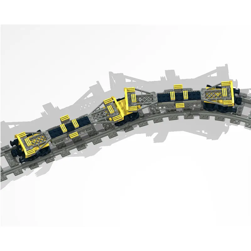 MOC Building Block Mini Train Series 12-Wheel Extension Container ...