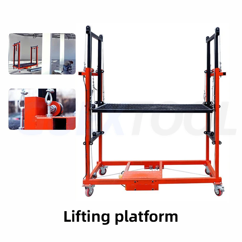 Electric Lifting Scaffolding Automatic Folding Mobile Remote Control Indoor Construction Site Decoration Shelf New Lift Plate