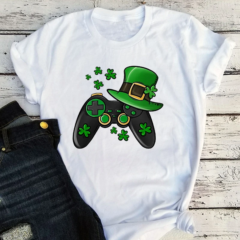 

St. Patrick's Day Shirt Game Kawaii Clothes Irish Tee Shamrock St. Patrick's Day Women Clothes Irish Women Clothing Shamrock
