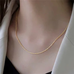 Elegant Sparkling Necklace for Women - Clavicle Chain Choker Fashion Jewelry Gift (Golden)