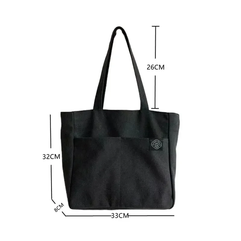 

ADX08-1 Tote Bag Solid Color Designer Ladies Casual Handbag Shoulder Large Capacity Cotton Reusable Shopping Beach