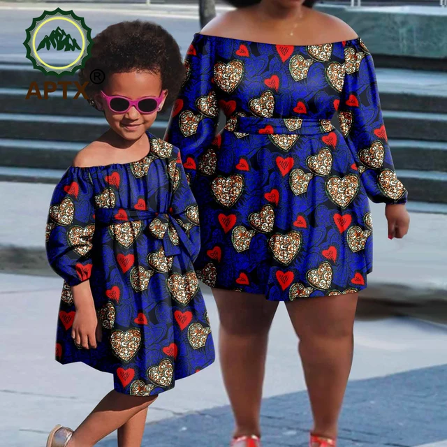 African Family Clothing Set Ankara Print Loose Women Dresses Matching Girls  Dashiki Mom and Daughter Outfit F234004 - AliExpress