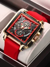  LIGE 2022 Men Watch Top Brand Luxury Waterproof Quartz Square Wrist Watches for Men Date Sports Silicone Clock Male Montre Homme 