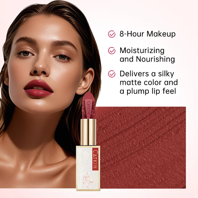 58023-e995d6.jpg CATKIN Dreamworld Carving Lipstick, Waterproof Long Lasting Satin Nourish Moisturizing Smooth Soft 0.13 Ounce-Chinese Style