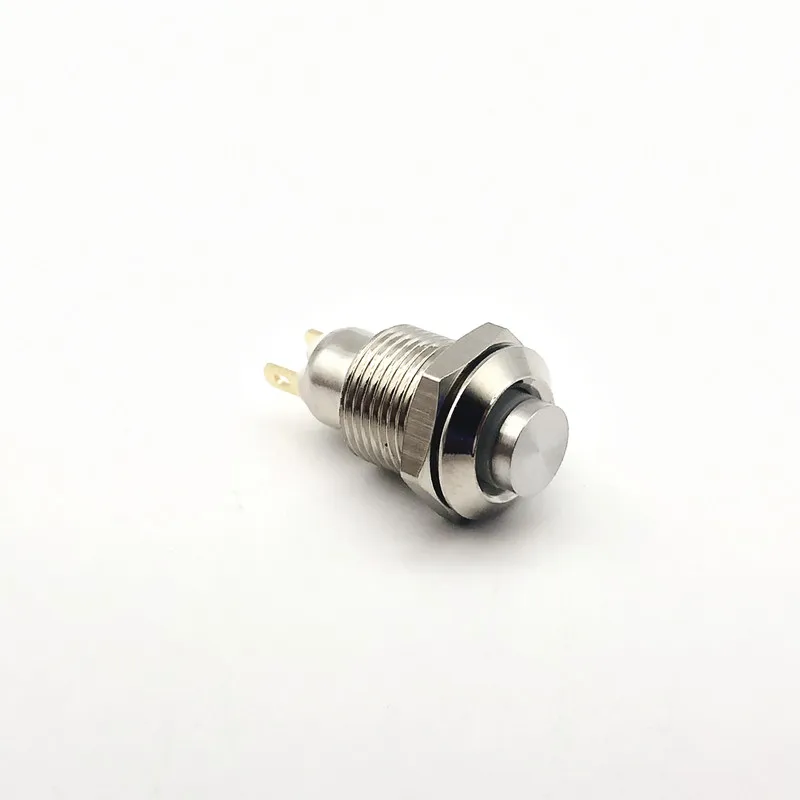 1 PCS,10mm Panel Hole ,Mini Round,Momentary / Locking,Metal Push Button Switch,High Head 2 Pin,Electrical Equipment,1NO,3A250VAC
