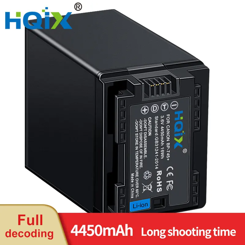 Hqix Per Canon Ivis Hf R82 R800 Legria Hf R36 R46 R38 R56 R66 R76 R86 R306 R506 R606 R806 R706 Fotocamera Bp-745 Batteria Del Caricatore
