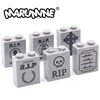 Marumine 10PCS Halloween Printed Tombstone Blocks 1x2x2 Graveyard Bricks 3245 Compatible DIY Classic MOC Building Accessories 1