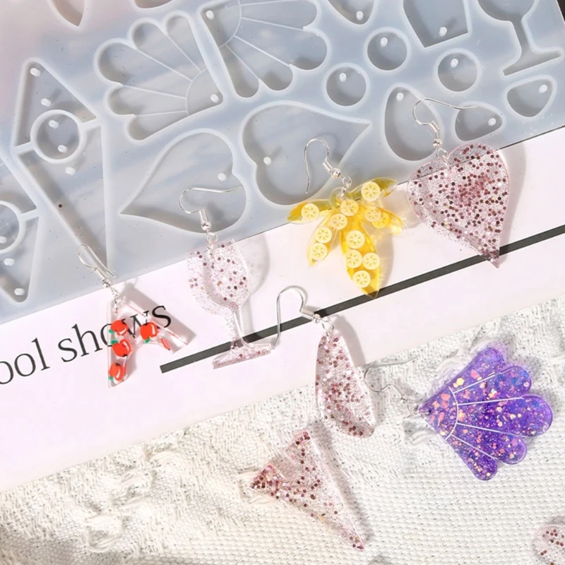 

Earring Resin Mold Keychain Silicone Mold for Car Pendant Charms Home-Decor Crystal Epoxy Resin Mold Jewelry Making Mold