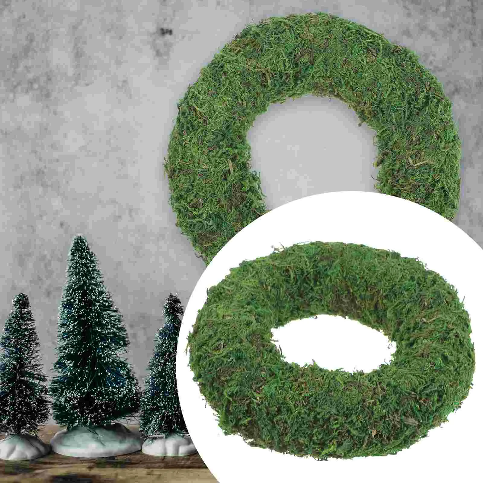 Ghirlanda di muschio simulato fornure per la decorazione della finestra di nozze ghirlanda per feste di festa per l'artigianato ghirlande fai da te artigianato anello circolare